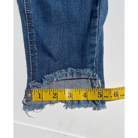 Dollhouse 90s Bib Overalls Juniors M Skinny Stretch Medium Wash Zip Side - Picture 8 of 11